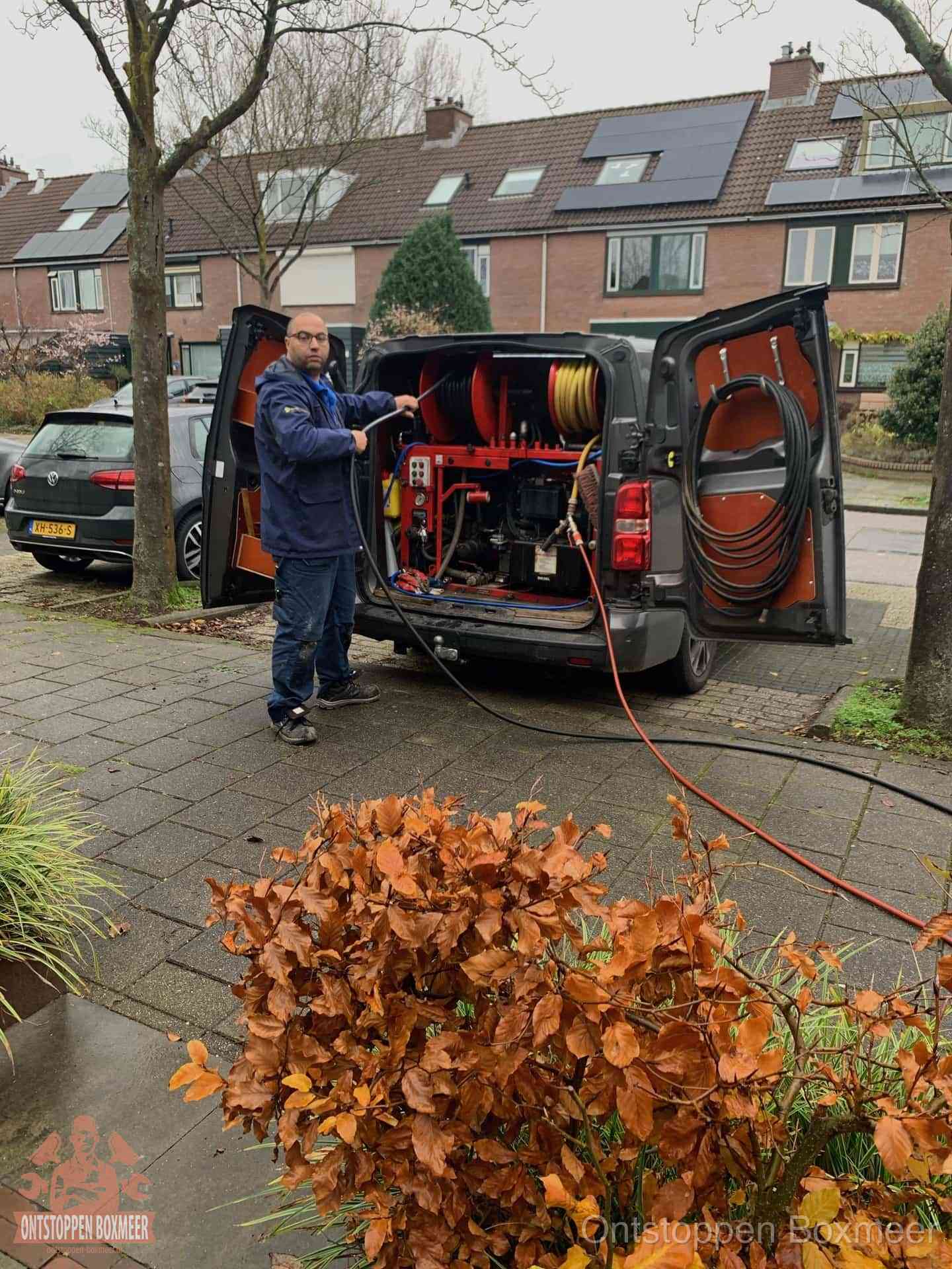 Rioolservice in de wijk in Boxmeer