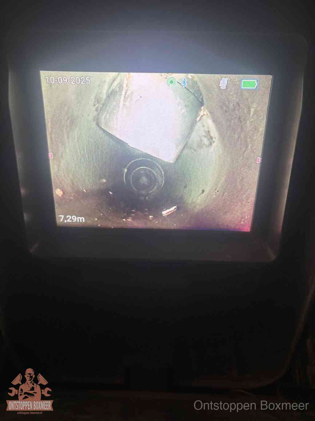 Rioolverzakking camerabeeld in Boxmeer